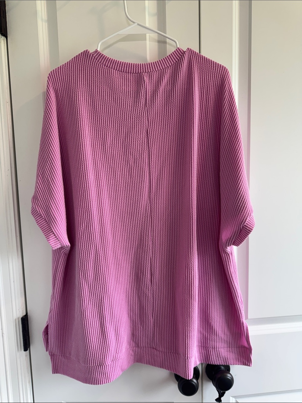 Lilac Ribbed Short Sleeve Knit Top - Picture 3 of 3